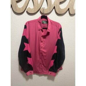 Denim Tears Pink Black Star Sleeve Button Down Shirt Viscose Mens Small